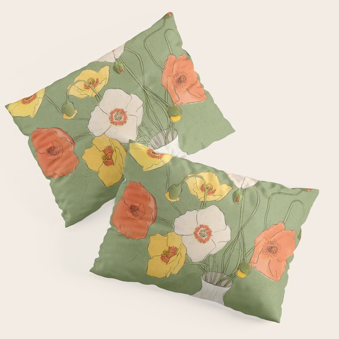 Field Wildflowers Verde Pillow Sham Gallery Image 3
