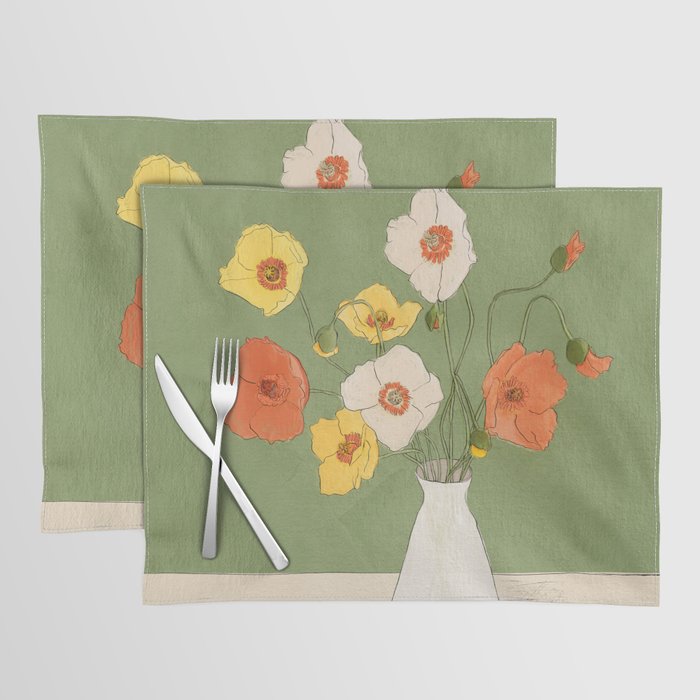 Field Wildflowers Verde Placemat Gallery Image 1