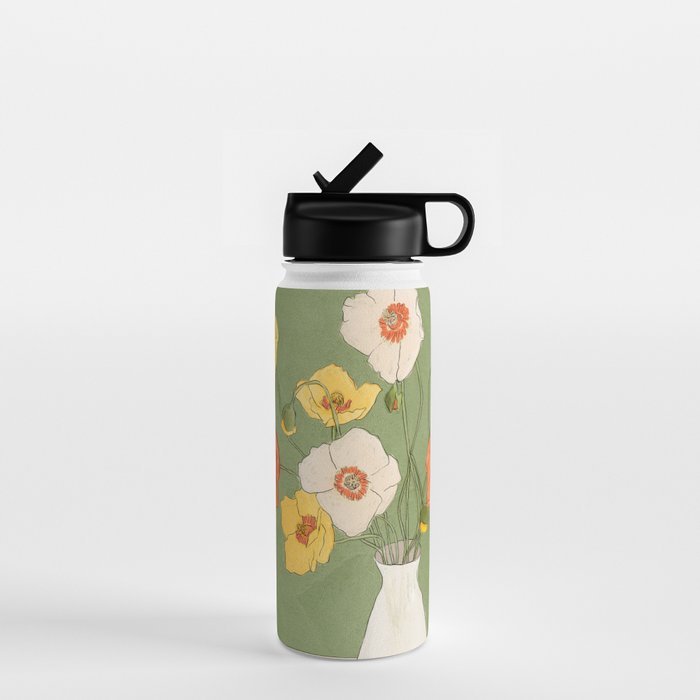 Field Wildflowers Verde Water Bottle Gallery Image 1