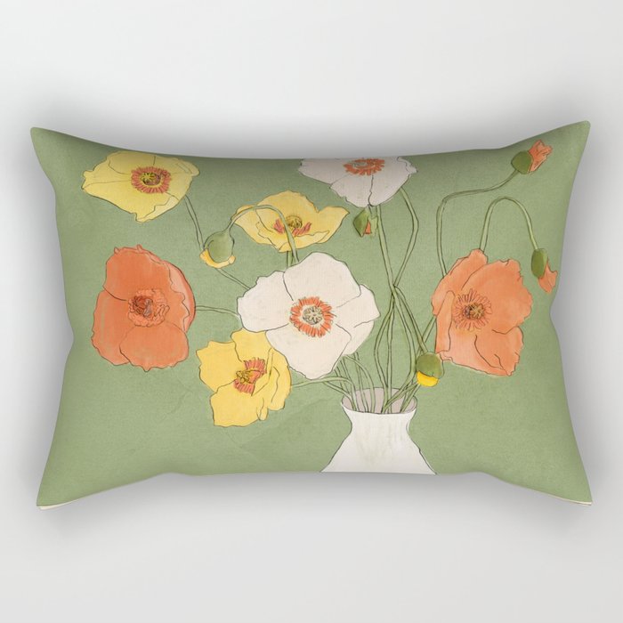Field Wildflowers Verde Rectangular Pillow Gallery Image 1