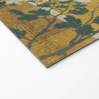 Red and White Chrysanthemums Vintage Japanese Gold Leaf Screen Welcome Mat Gallery Image 2