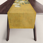Red and White Chrysanthemums Vintage Japanese Gold Leaf Screen Table Runner Gallery Image 1