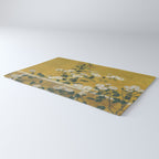 Red and White Chrysanthemums Vintage Japanese Gold Leaf Screen Rug Gallery Image 3