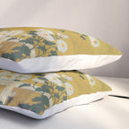 Red and White Chrysanthemums Vintage Japanese Gold Leaf Screen Pillow Sham Gallery Image 3