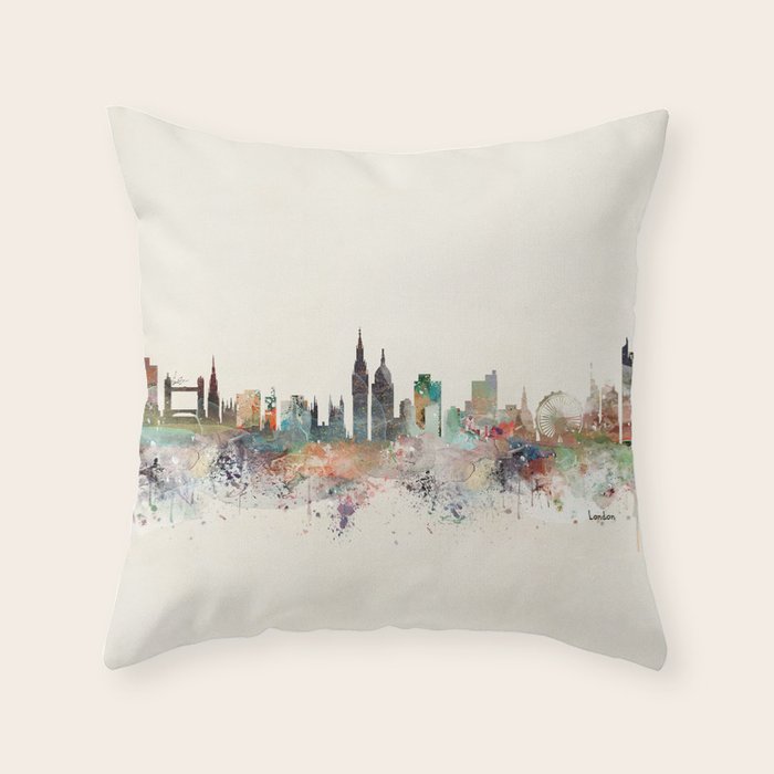 london england skyline Throw Pillow Gallery Image 1