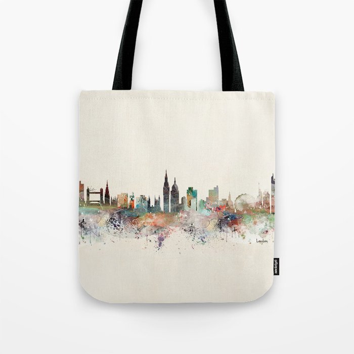 london england skyline Tote Bag Gallery Image 1