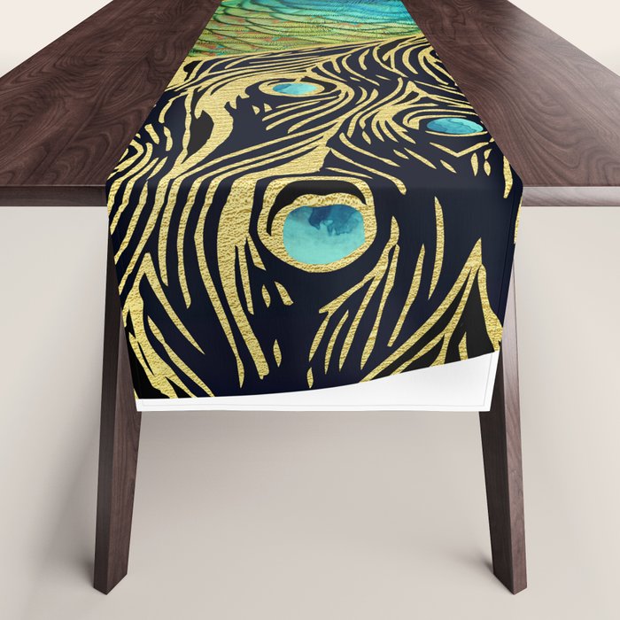 Golden Peacock Table Runner Gallery Image 1
