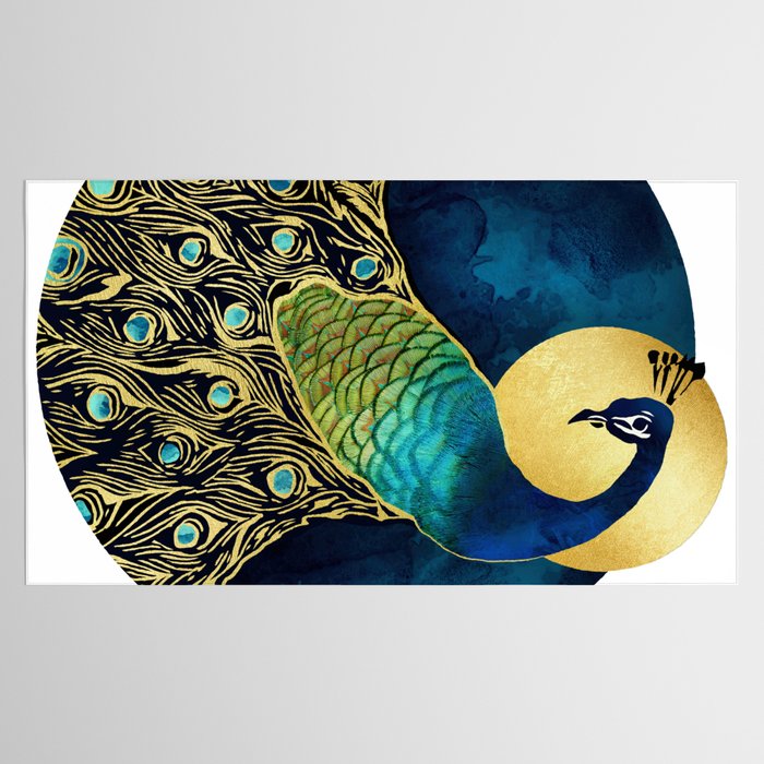 Golden Peacock Tablecloth Gallery Image 2