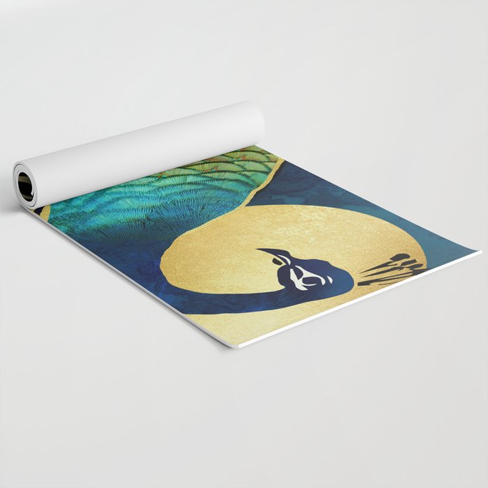 Golden Peacock Yoga Mat Gallery Image 2