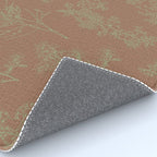 Botanical Cottage Woven Look Pattern in Mocha Brown and Sage Green Rug Gallery Image 4