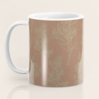 Botanical Cottage Woven Look Pattern in Mocha Brown and Sage Green Coffee Mug Gallery Image 3
