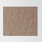 Botanical Cottage Woven Look Pattern in Mocha Brown and Sage Green Throw Blanket Gallery Image 2