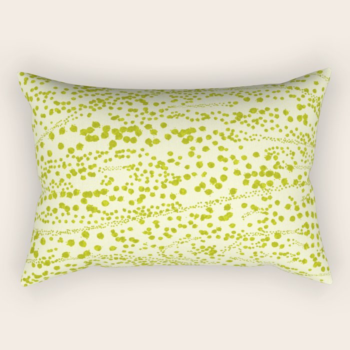 Abstract Ink Blot Strata Pattern in Wasabi Green Rectangular Pillow Gallery Image 1