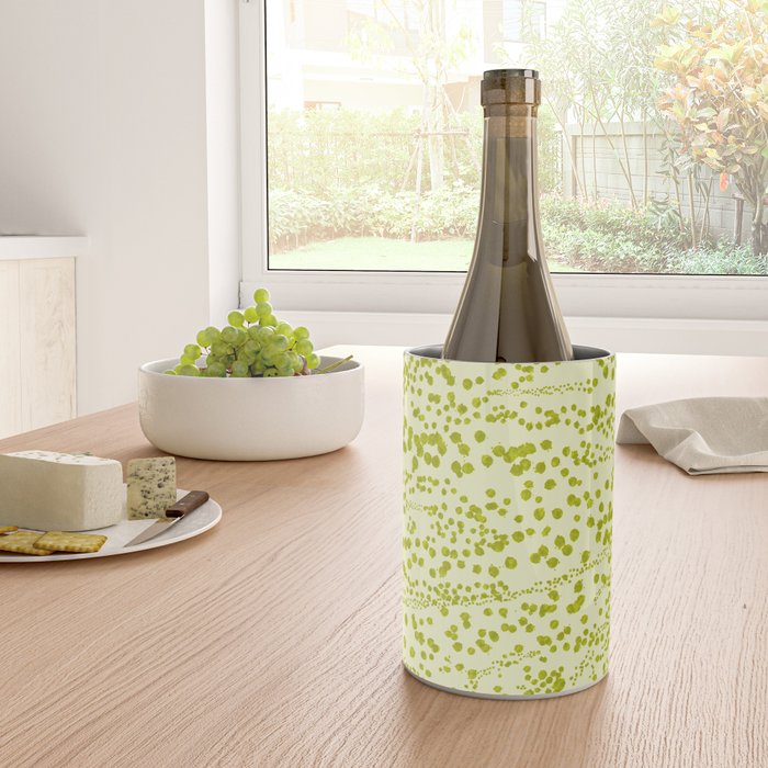 Abstract Ink Blot Strata Pattern in Wasabi Green Wine Chiller Gallery Image 4