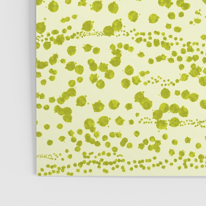 Abstract Ink Blot Strata Pattern in Wasabi Green Poster Gallery Image 3