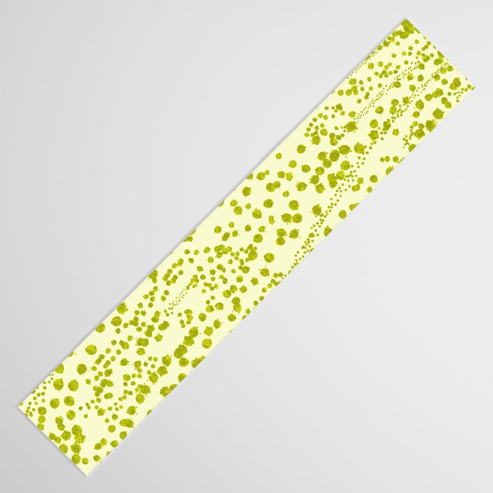 Abstract Ink Blot Strata Pattern in Wasabi Green Table Runner Gallery Image 3