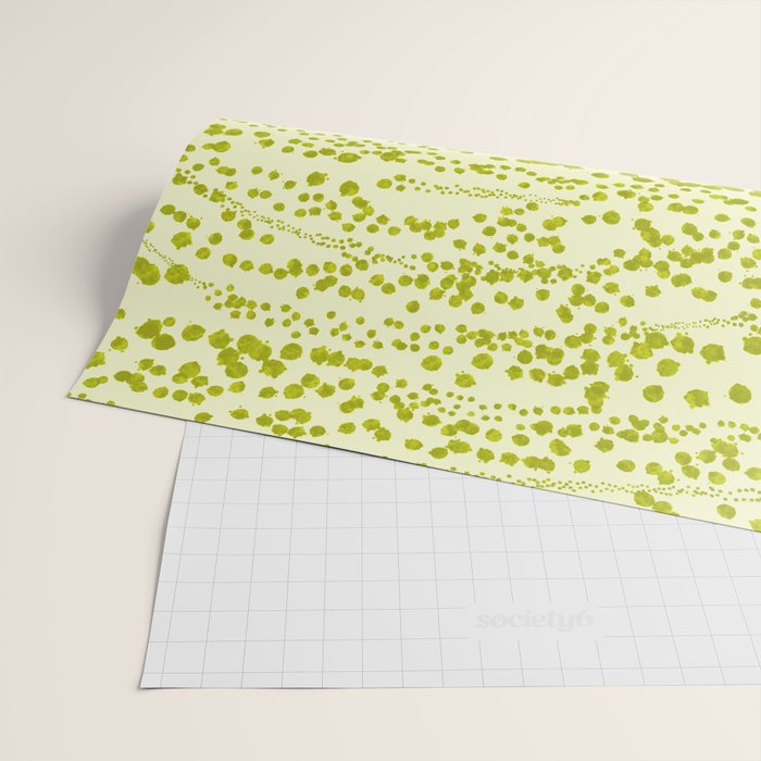 Abstract Ink Blot Strata Pattern in Wasabi Green Wrapping Paper Gallery Image 2