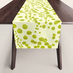 Abstract Ink Blot Strata Pattern in Wasabi Green Table Runner Gallery Image 1