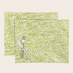 Abstract Ink Blot Strata Pattern in Wasabi Green Placemat Gallery Image 1