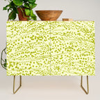 Abstract Ink Blot Strata Pattern in Wasabi Green Credenza Gallery Image 1