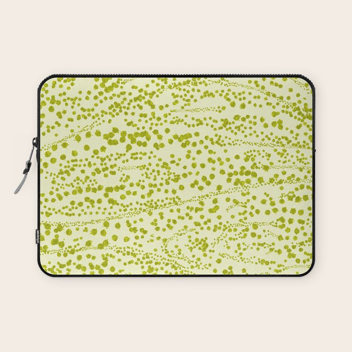 Abstract Ink Blot Strata Pattern in Wasabi Green Laptop Sleeve Gallery Image 1