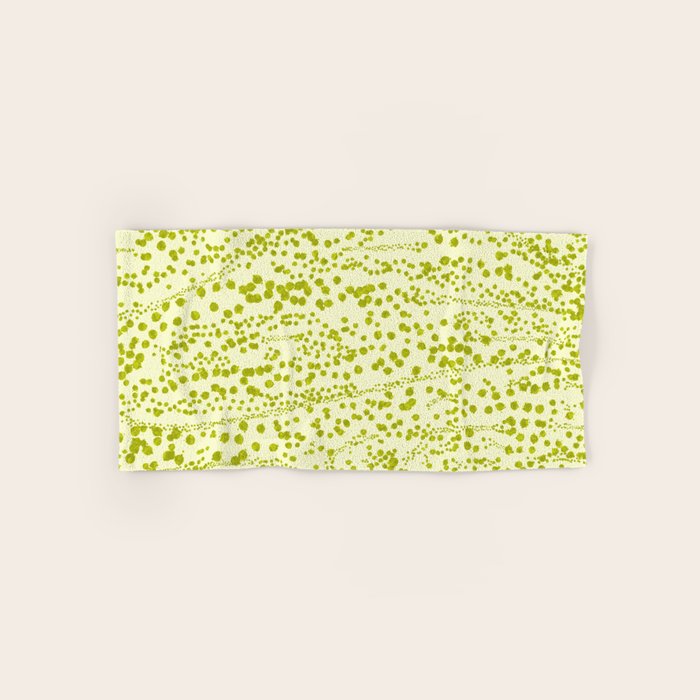 Abstract Ink Blot Strata Pattern in Wasabi Green Bath Towel Gallery Image 1