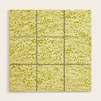 Abstract Ink Blot Strata Pattern in Wasabi Green Wood Wall Art Gallery Image 1