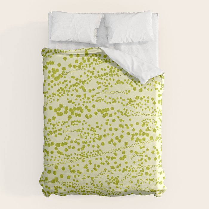 Abstract Ink Blot Strata Pattern in Wasabi Green Duvet Cover Gallery Image 6