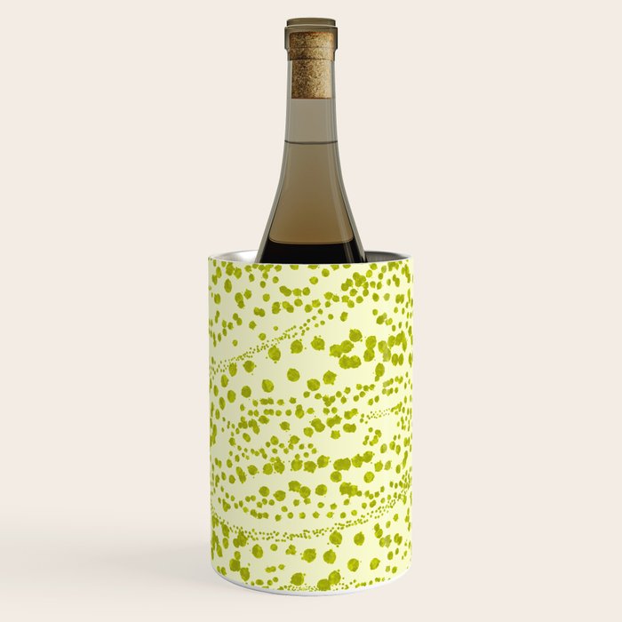 Abstract Ink Blot Strata Pattern in Wasabi Green Wine Chiller Gallery Image 2
