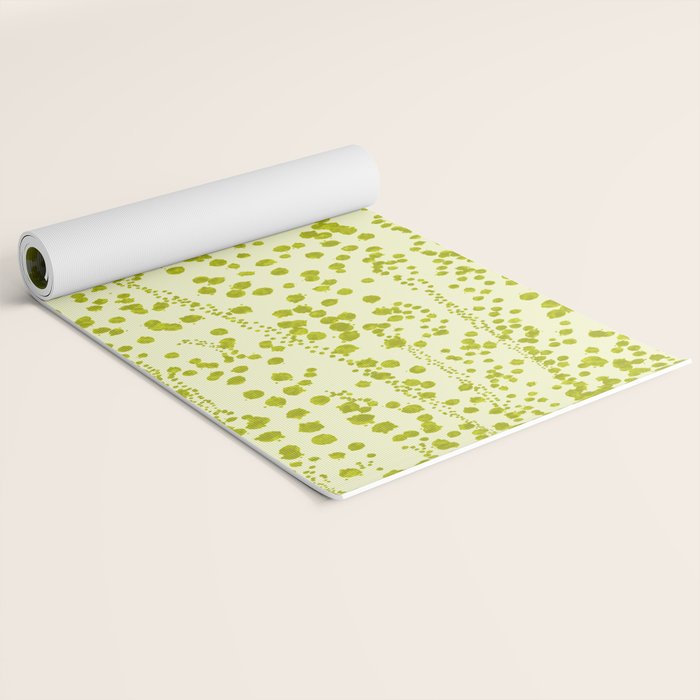 Abstract Ink Blot Strata Pattern in Wasabi Green Yoga Mat Gallery Image 2
