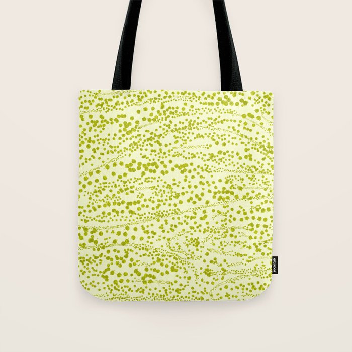 Abstract Ink Blot Strata Pattern in Wasabi Green Tote Bag Gallery Image 1