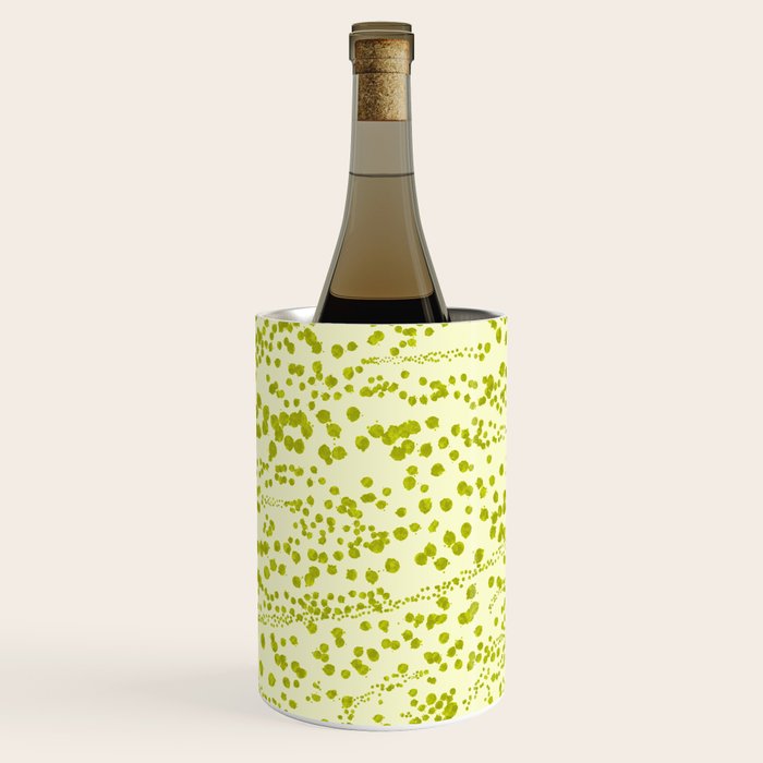Abstract Ink Blot Strata Pattern in Wasabi Green Wine Chiller Gallery Image 1