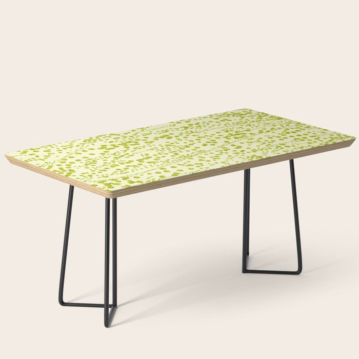 Abstract Ink Blot Strata Pattern in Wasabi Green Coffee Table Gallery Image 1