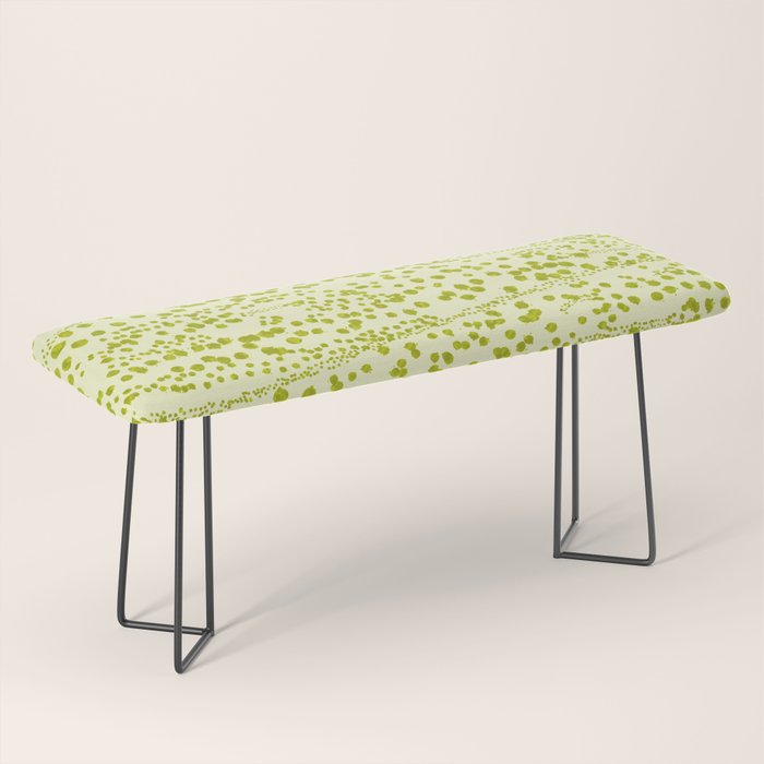 Abstract Ink Blot Strata Pattern in Wasabi Green Bench Gallery Image 1
