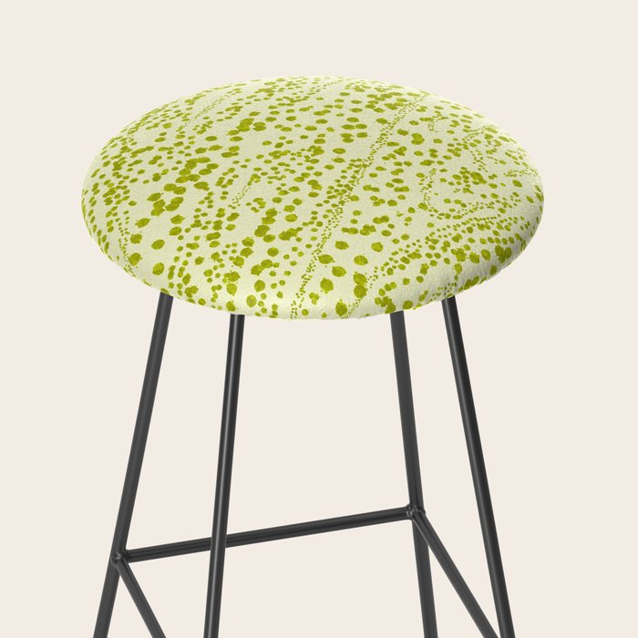 Abstract Ink Blot Strata Pattern in Wasabi Green Stool Gallery Image 2