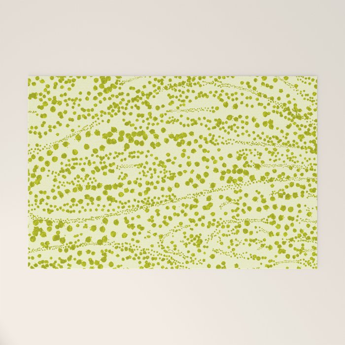Abstract Ink Blot Strata Pattern in Wasabi Green Welcome Mat Gallery Image 1