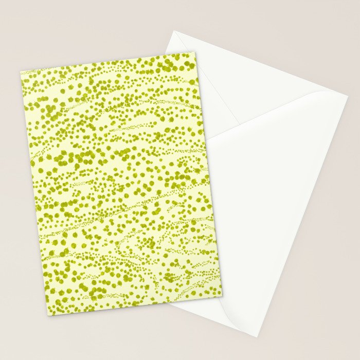 Abstract Ink Blot Strata Pattern in Wasabi Green Stationery Card Gallery Image 2