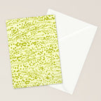 Abstract Ink Blot Strata Pattern in Wasabi Green Stationery Card Gallery Image 2