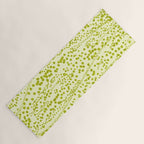 Abstract Ink Blot Strata Pattern in Wasabi Green Yoga Mat Gallery Image 1
