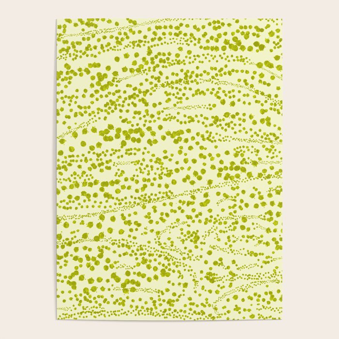 Abstract Ink Blot Strata Pattern in Wasabi Green Poster Gallery Image 4