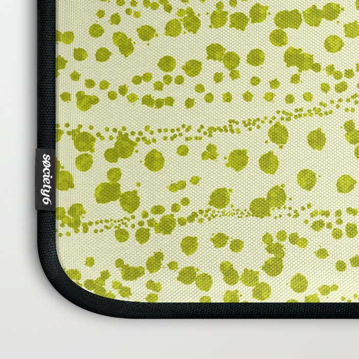 Abstract Ink Blot Strata Pattern in Wasabi Green Laptop Sleeve Gallery Image 3