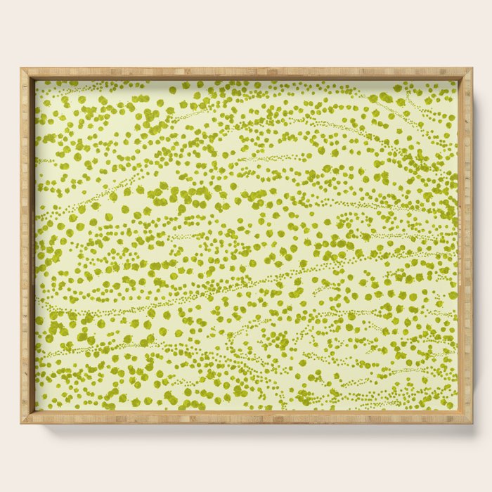 Abstract Ink Blot Strata Pattern in Wasabi Green Serving Tray Gallery Image 1