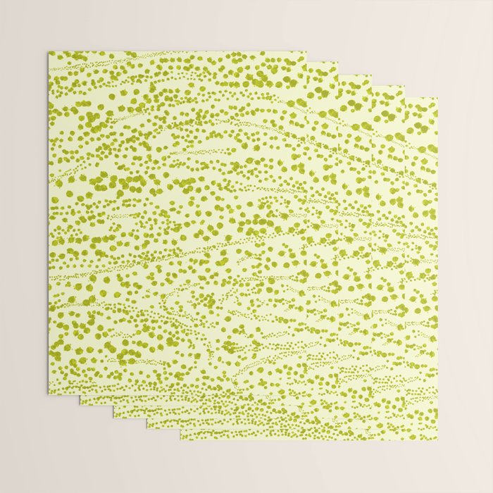 Abstract Ink Blot Strata Pattern in Wasabi Green Wrapping Paper Gallery Image 3