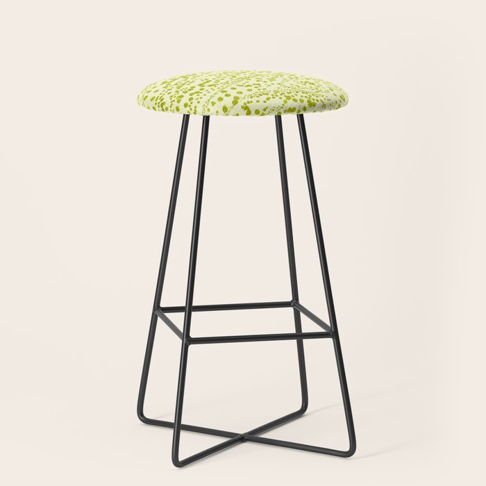 Abstract Ink Blot Strata Pattern in Wasabi Green Stool Gallery Image 1