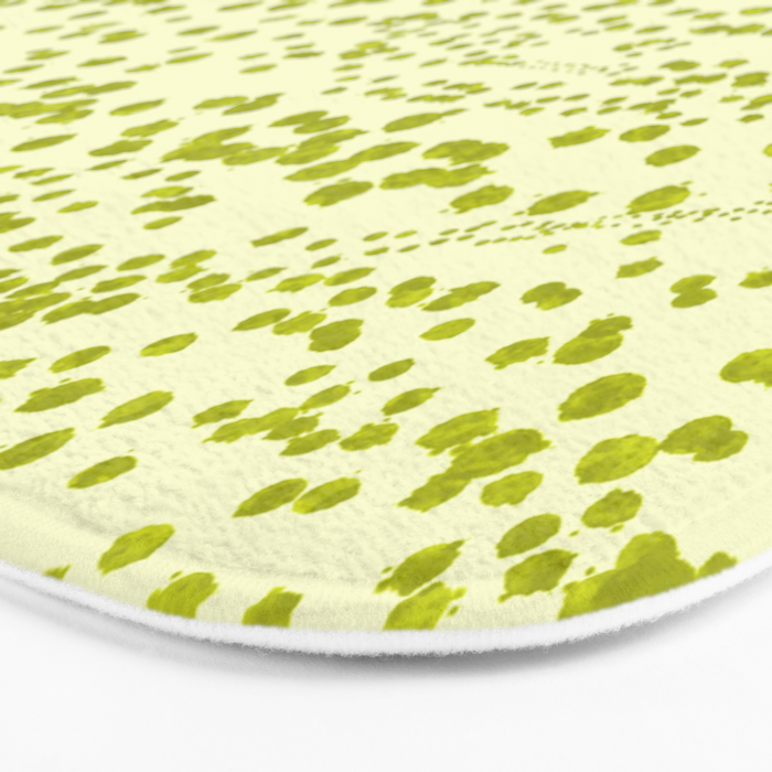 Abstract Ink Blot Strata Pattern in Wasabi Green Bath Mat Gallery Image 3