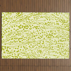 Abstract Ink Blot Strata Pattern in Wasabi Green Outdoor Rug Gallery Image 4