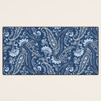 Blue indigo paisley Desk Mat Gallery Image 3