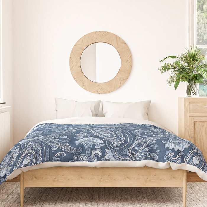 Blue indigo paisley Duvet Cover Gallery Image 3