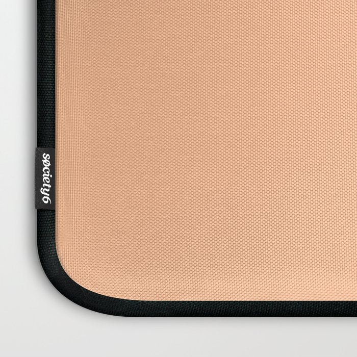 Peachy Apricot Solid Color Laptop Sleeve Gallery Image 3