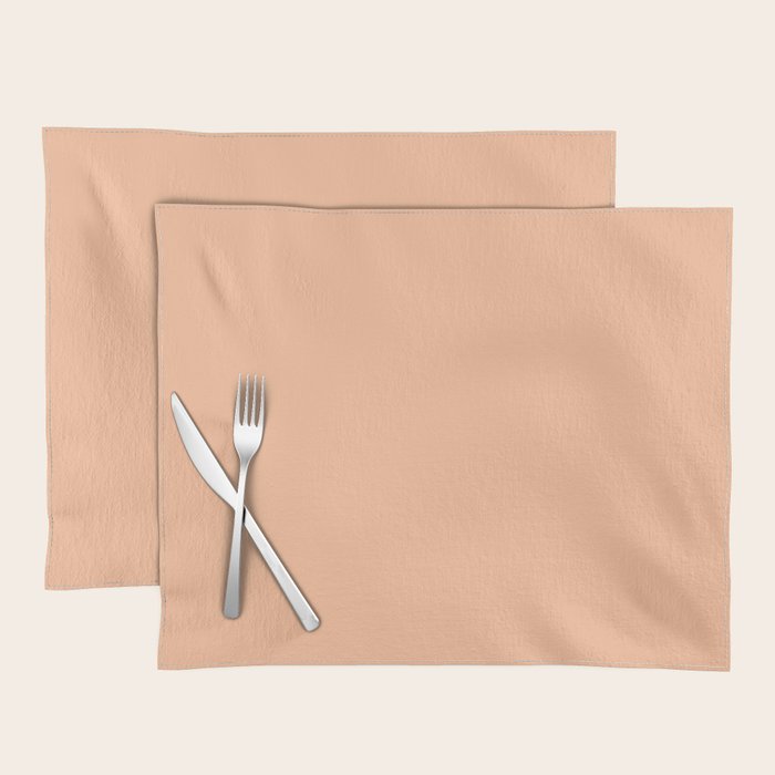 Peachy Apricot Solid Color Placemat Gallery Image 1